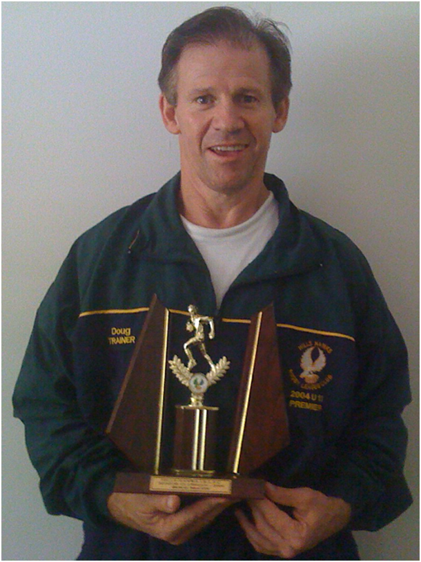 Douglas McCoy with the Trophy he was Awarded for Senior Clubman of The Year 2006 for Hills Hawks Junior Rugby League Football Club.